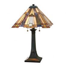 Inglenook lampa stołowa 2x75W E27 230V brąz/mozaika